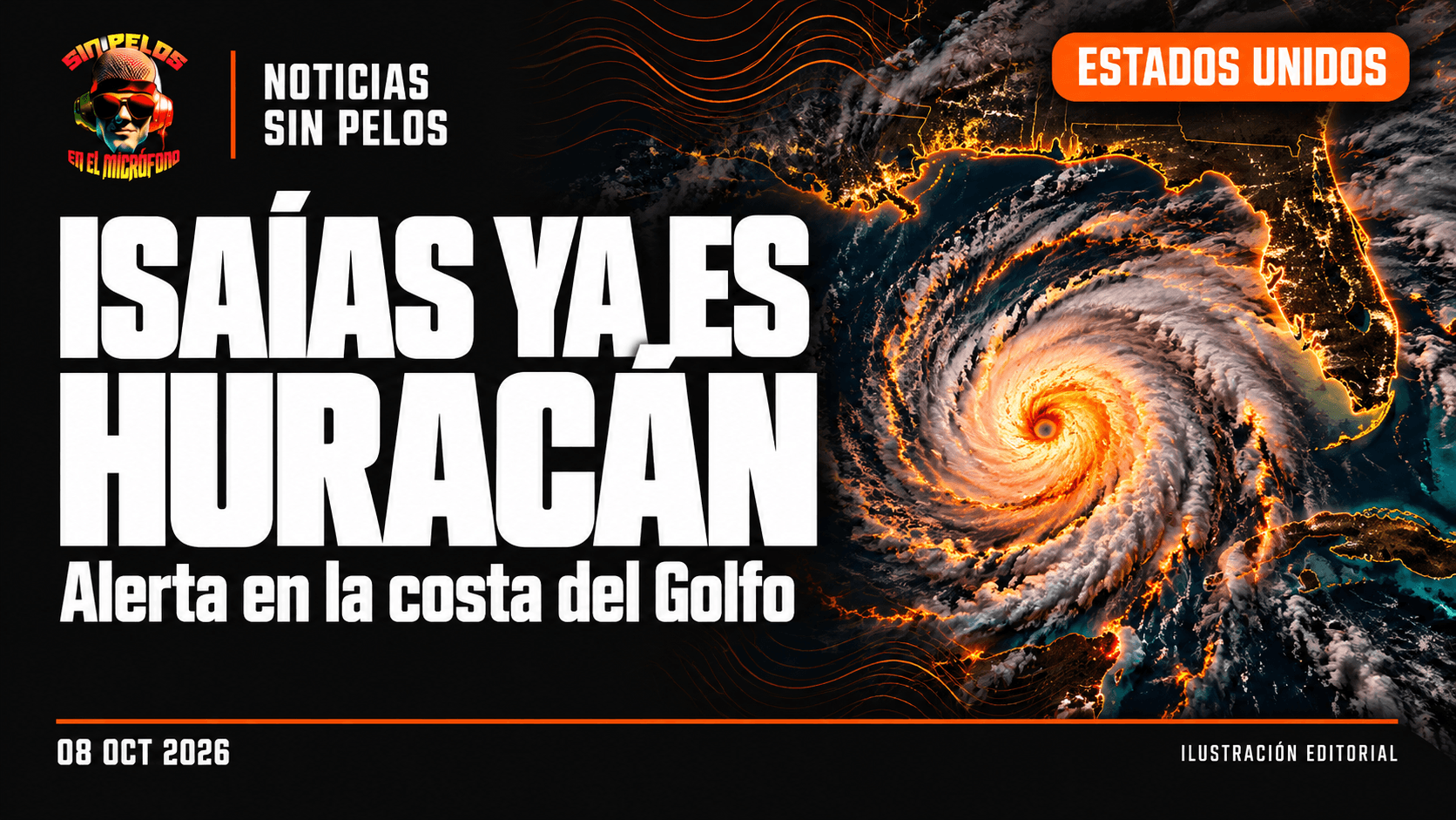 ISAÍAS YA ES HURACÁN: 80 MPH Y ALERTAS EN LA COSTA DEL GOLFO