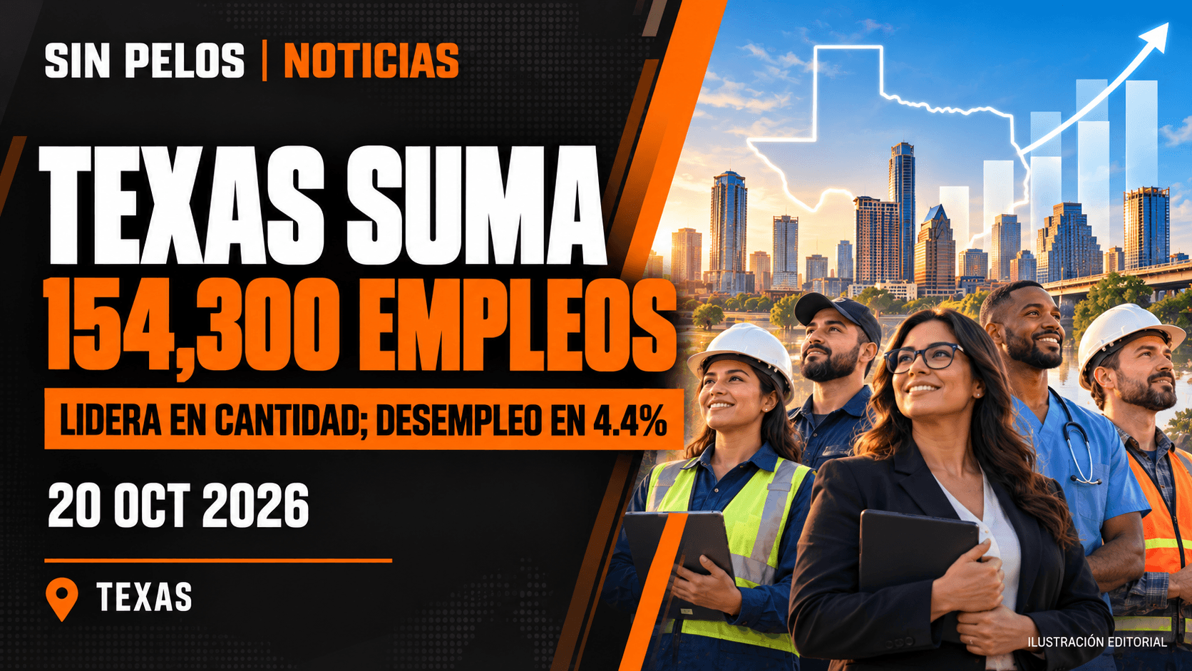 Texas registra el mayor aumento de empleos del país: 154,300 en un año