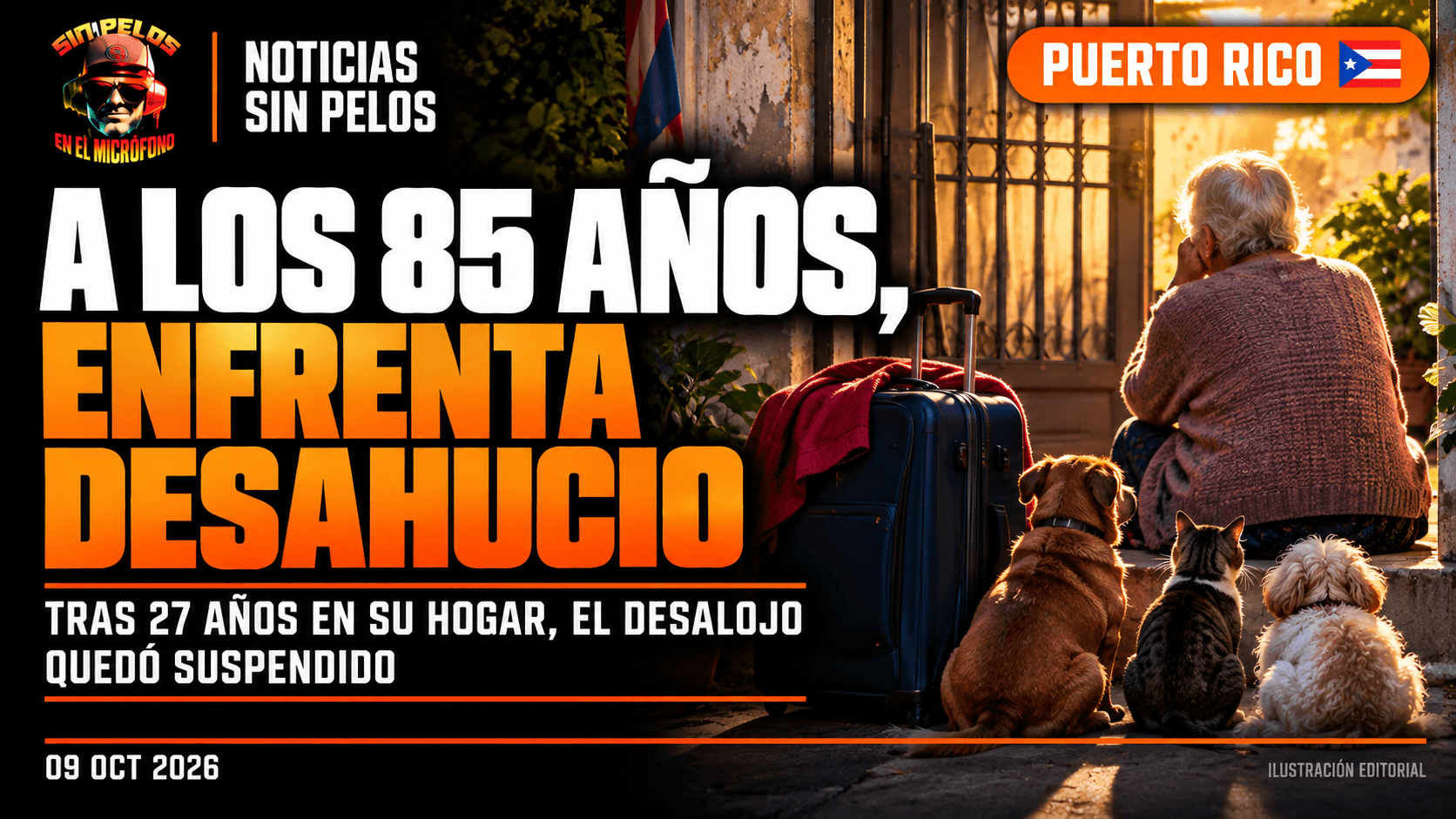 A LOS 85 AÑOS, CON UNA MALETA LISTA PARA DEJAR SU HOGAR: SUSPENDEN DESAHUCIO EN SAN JUAN