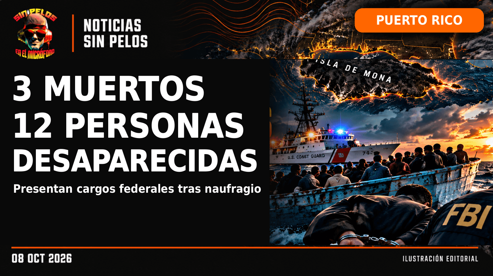 ISLA DE MONA: TRES MUERTOS Y 12 DESAPARECIDOS; ACUSAN A TRES HOMBRES POR TRAVESÍA FATAL