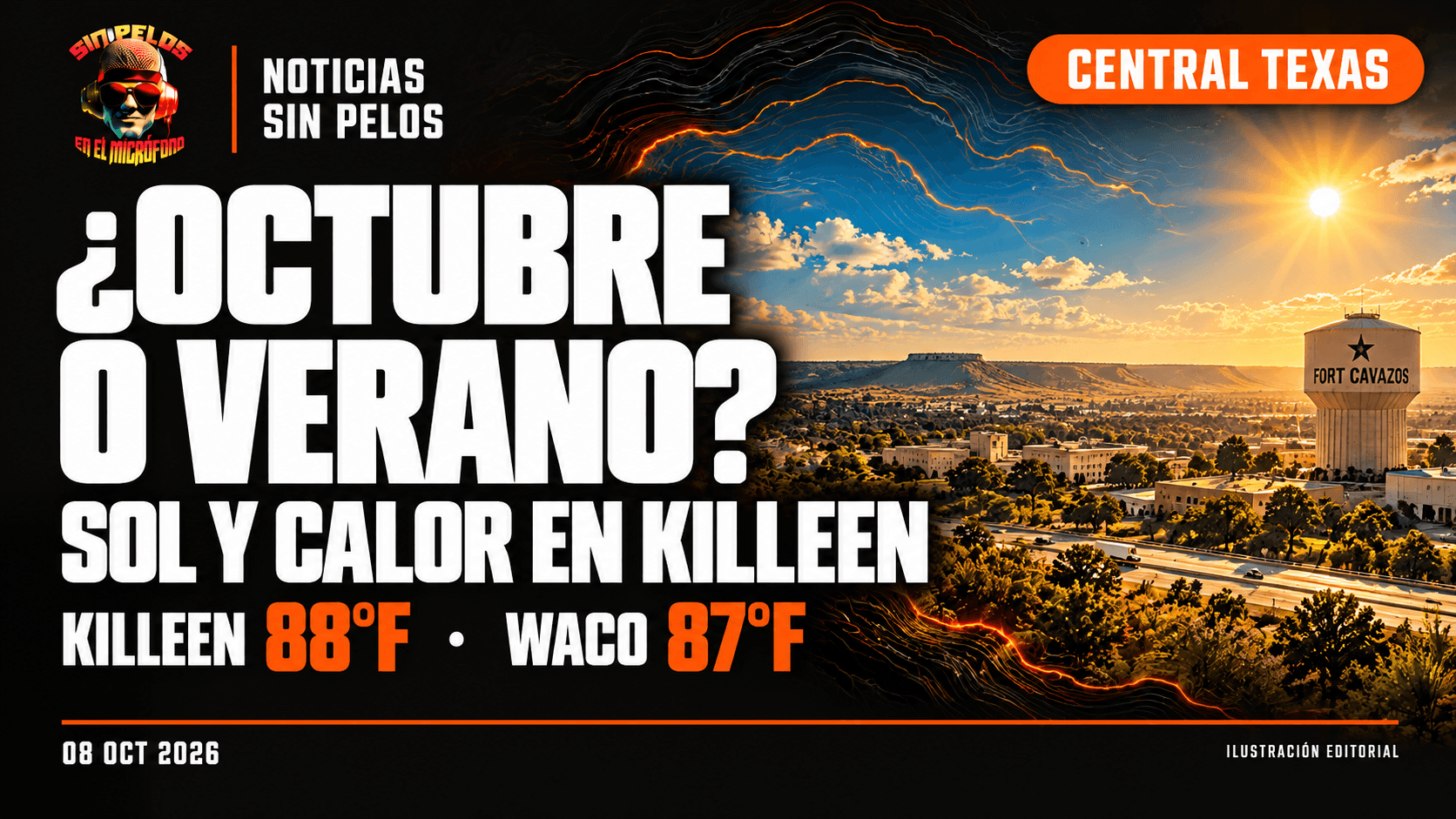 ¿OCTUBRE O VERANO? Sol y calor para Killeen y Central Texas este jueves 8 de octubre