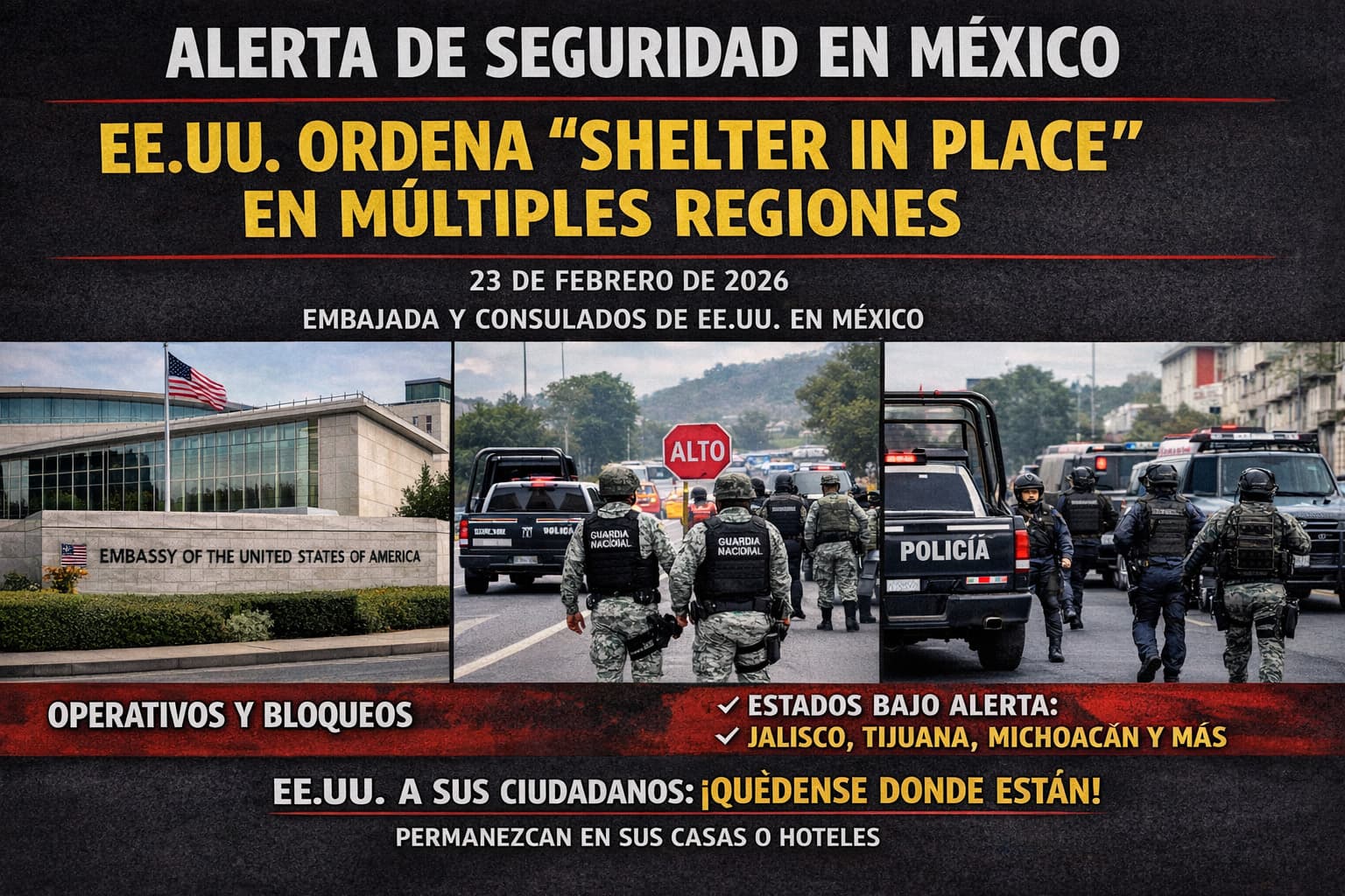 Alerta de Seguridad en México por Operativos en Curso