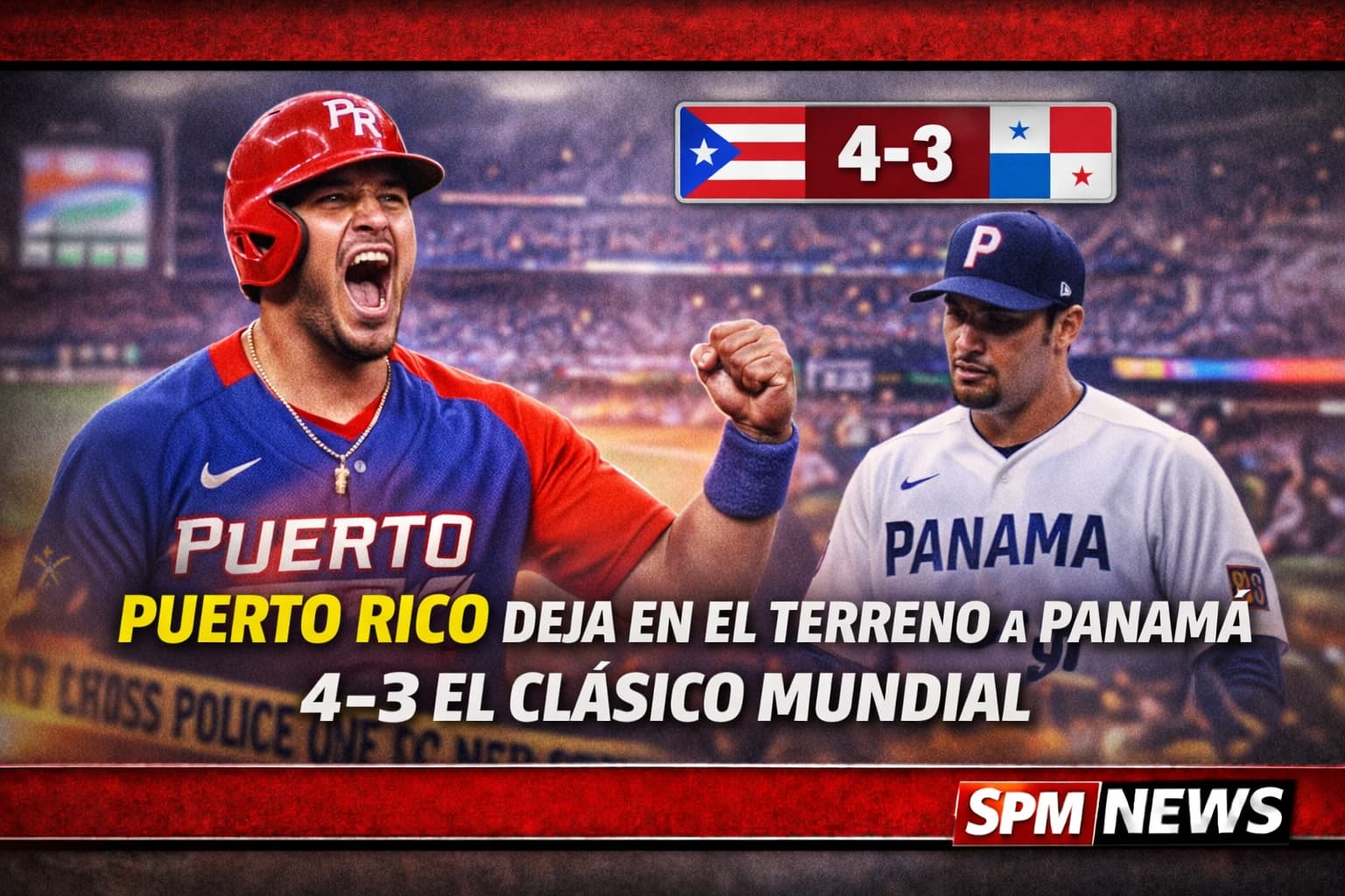 Puerto Rico deja en el terreno a Panamá 4-3 en juego dramático del Clásico Mundial