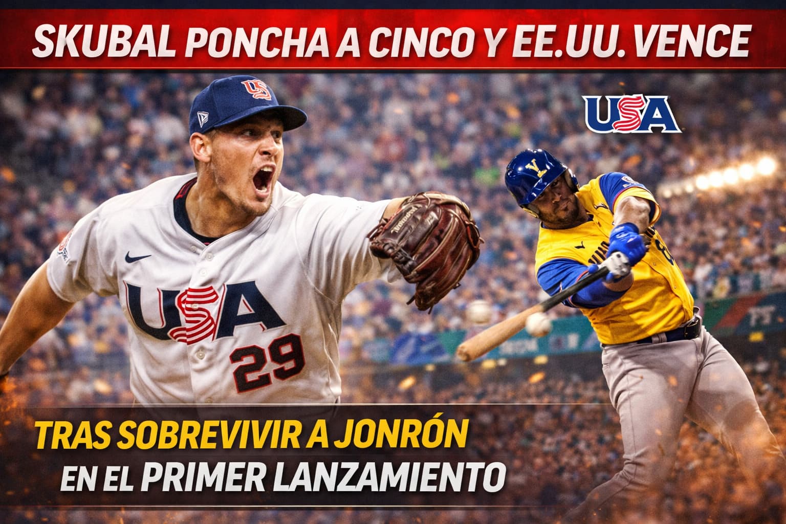 Skubal poncha a cinco y EE.UU. vence tras sobrevivir a jonrón en el primer lanzamiento